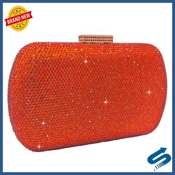 Mini Rhinestone Clutch Purse with Detachable Straps, Formal Evening Bag